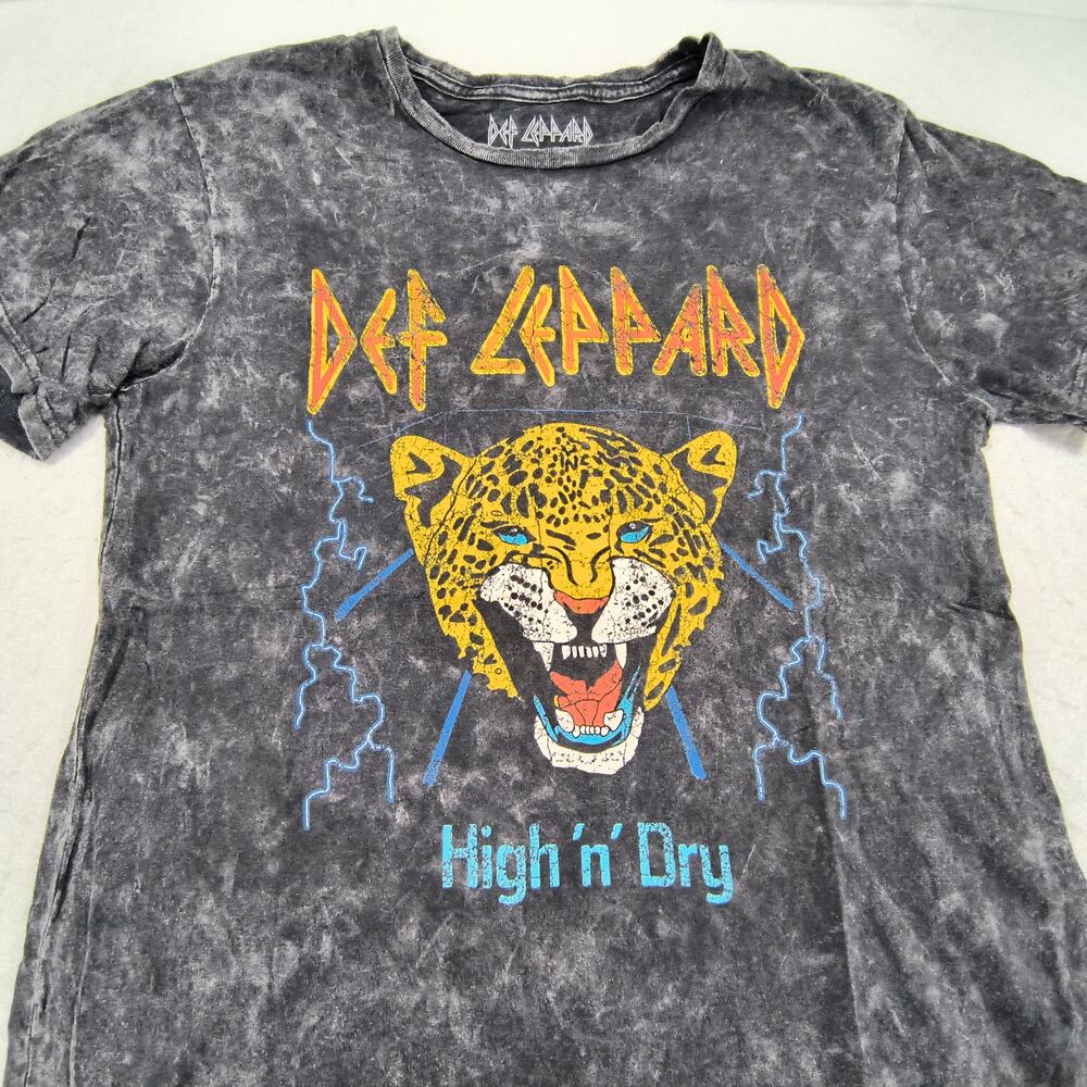Def Leppard Band Graphic Short Sleeve T Shirt Womens Size Large L Black